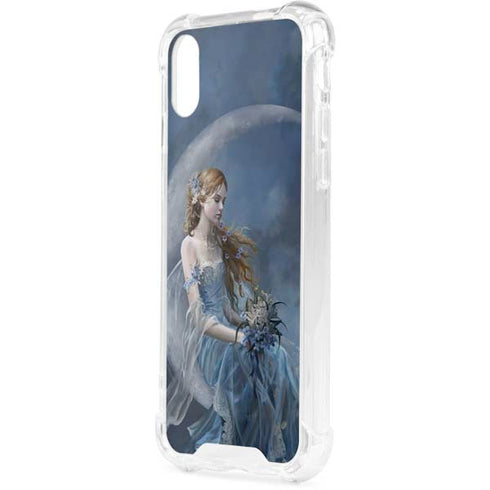 Fairy with Black Cat Sitting on Moon by Nene Thomas iPhone XS Clear Case