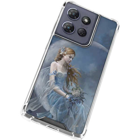 Fairy with Black Cat Sitting on Moon by Nene Thomas Moto G 5G (2025) Clear Case
