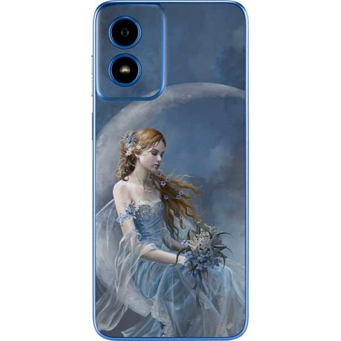 Fairy with Black Cat Sitting on Moon by Nene Thomas Moto G Play 4G (2024) Skin