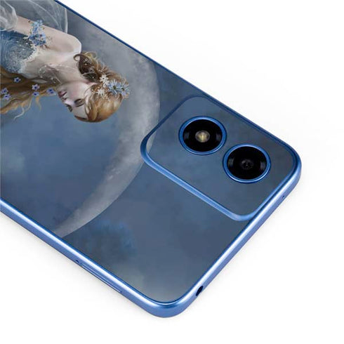 Fairy with Black Cat Sitting on Moon by Nene Thomas Moto G Play 4G (2024) Skin