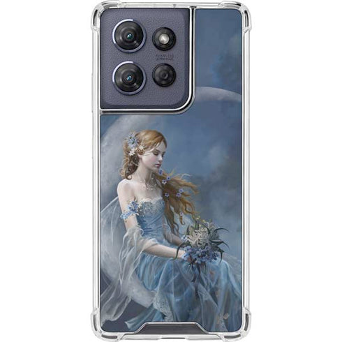 Fairy with Black Cat Sitting on Moon by Nene Thomas Moto G Stylus 5G (2025) Clear Case