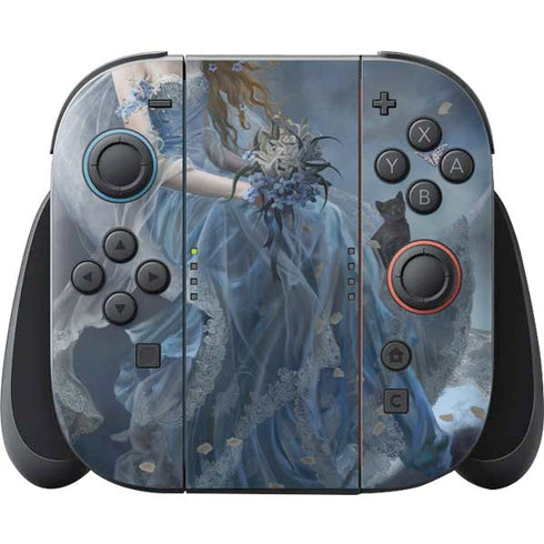 Fairy with Black Cat Sitting on Moon by Nene Thomas Nintendo Skins