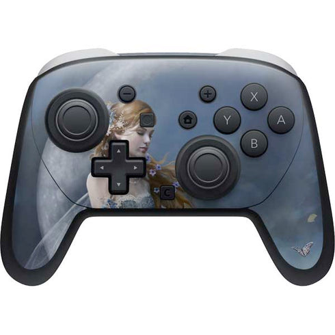 Fairy with Black Cat Sitting on Moon by Nene Thomas Nintendo Switch 2 (2025) Pro Controller Skin
