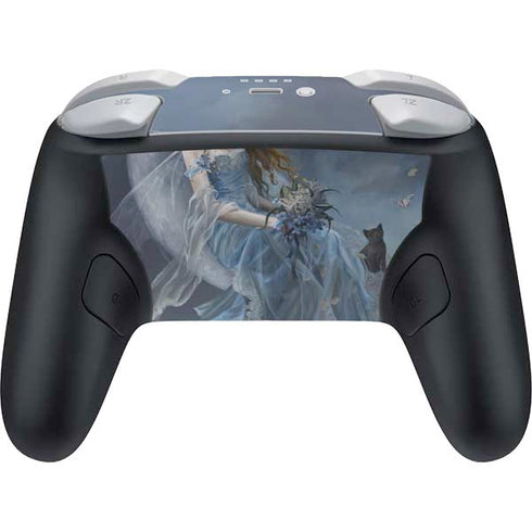 Fairy with Black Cat Sitting on Moon by Nene Thomas Nintendo Switch 2 (2025) Pro Controller Skin