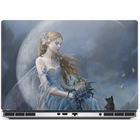 Fairy with Black Cat Sitting on Moon by Nene Thomas Dell Precision Skin