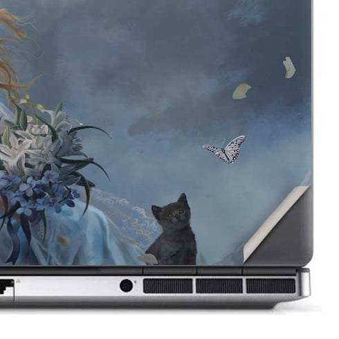 Fairy with Black Cat Sitting on Moon by Nene Thomas Dell Precision Skin