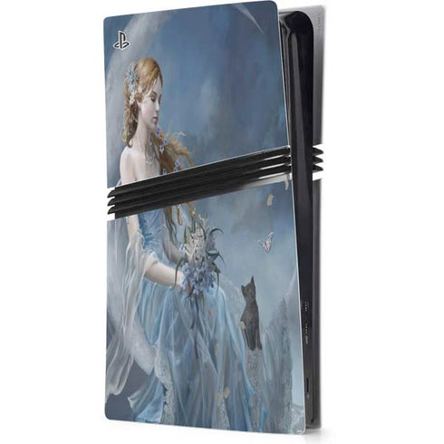 Fairy with Black Cat Sitting on Moon by Nene Thomas PlayStation PS5 Skins