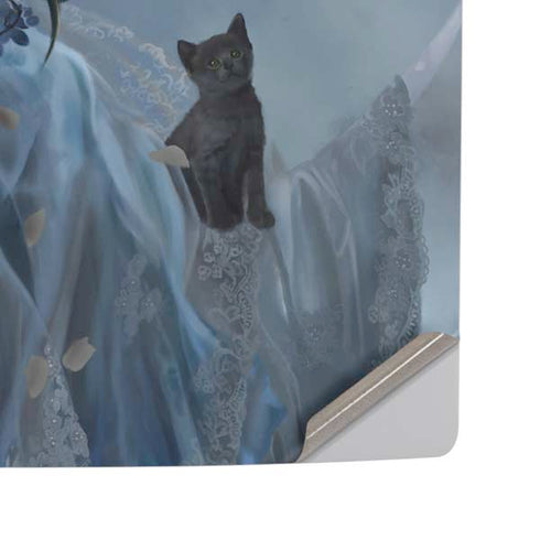 Fairy with Black Cat Sitting on Moon by Nene Thomas PS5 Pro Disk Console Skin