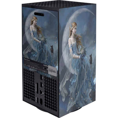 Fairy with Black Cat Sitting on Moon by Nene Thomas Xbox Series X Bundle Skin