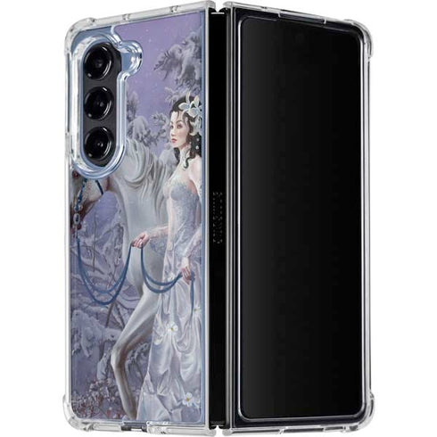 Fairy with Horse in Snow by Nene Thomas Galaxy Z Fold5 5G Clear Case