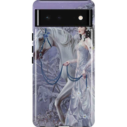 Fairy with Horse in Snow by Nene Thomas Pixel Cases
