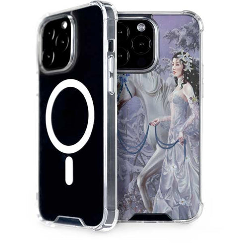 Fairy with Horse in Snow by Nene Thomas iPhone Cases