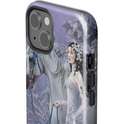Fairy with Horse in Snow by Nene Thomas iPhone 15 Impact Case