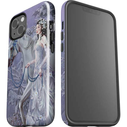Fairy with Horse in Snow by Nene Thomas iPhone 15 Impact Case