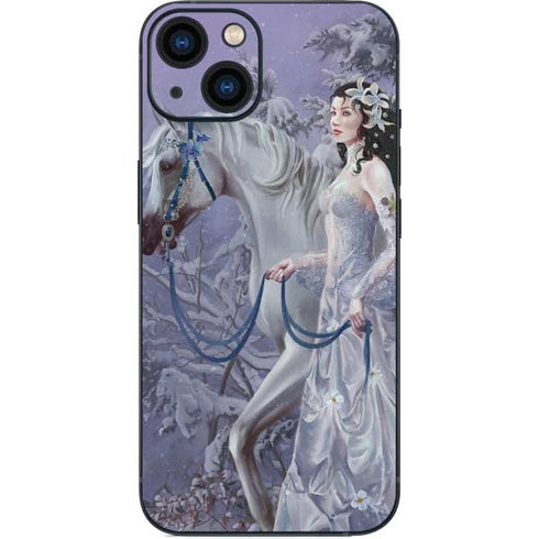 Fairy with Horse in Snow by Nene Thomas iPhone 15 Skin