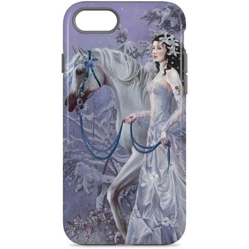 Fairy with Horse in Snow by Nene Thomas iPhone Cases