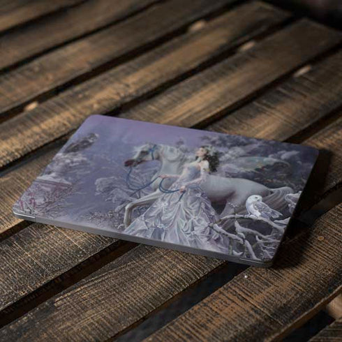 Fairy with Horse in Snow by Nene Thomas Apple MacBook Air Skin