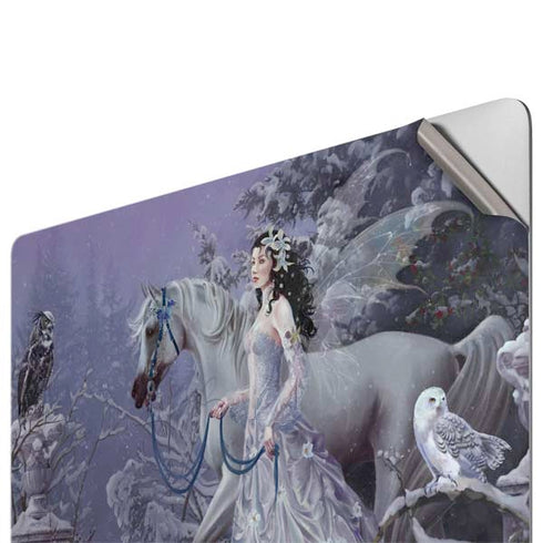 Fairy with Horse in Snow by Nene Thomas Apple MacBook Pro 16-inch Skin