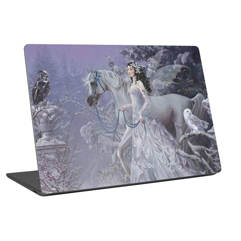 Fairy with Horse in Snow by Nene Thomas Laptop Skins