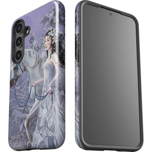 Fairy with Horse in Snow by Nene Thomas Galaxy S25 Impact Case