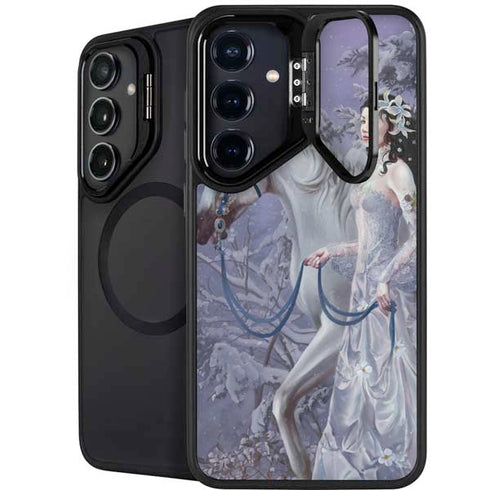 Fairy with Horse in Snow by Nene Thomas Galaxy S25 Kickstand Case