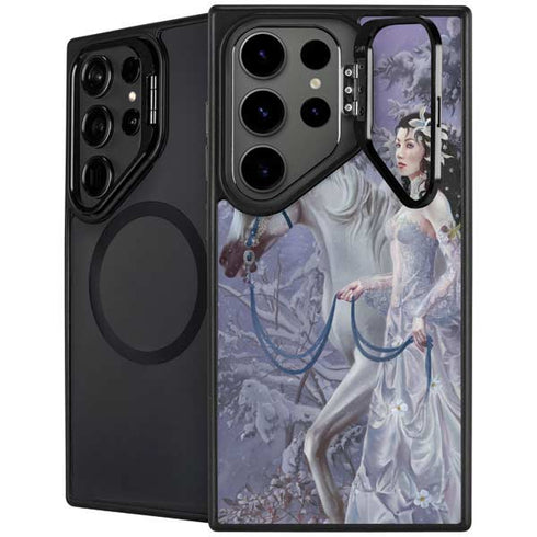 Fairy with Horse in Snow by Nene Thomas Galaxy Cases