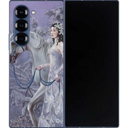 Fairy with Horse in Snow by Nene Thomas Galaxy Z Fold6 Skin