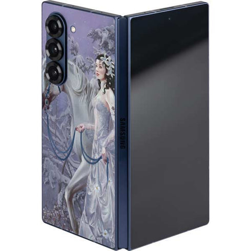 Fairy with Horse in Snow by Nene Thomas Galaxy Z Fold6 Skin