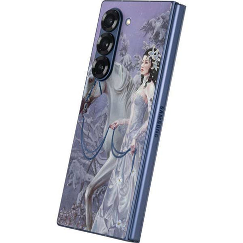 Fairy with Horse in Snow by Nene Thomas Galaxy Z Fold6 Skin