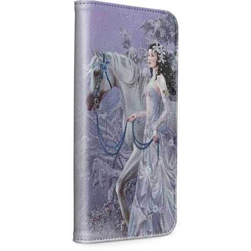 Fairy with Horse in Snow by Nene Thomas iPhone 13 Folio Case