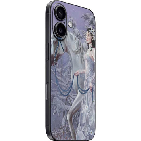 Fairy with Horse in Snow by Nene Thomas iPhone 16 Plus Skin
