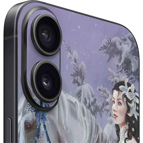 Fairy with Horse in Snow by Nene Thomas iPhone 16 Plus Skin