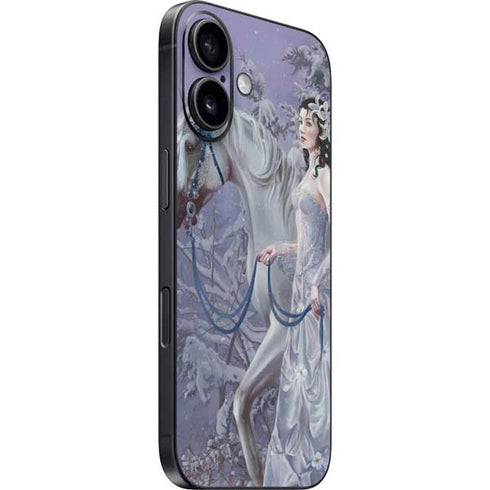 Fairy with Horse in Snow by Nene Thomas iPhone 16 Skin