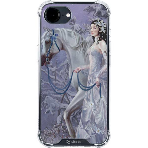 Fairy with Horse in Snow by Nene Thomas iPhone 16e Clear Case