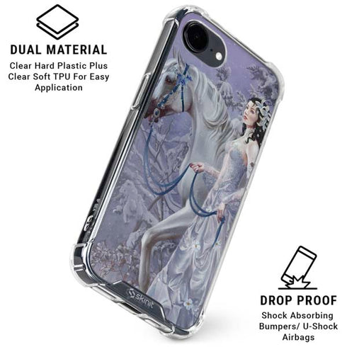 Fairy with Horse in Snow by Nene Thomas iPhone 16e Clear Case