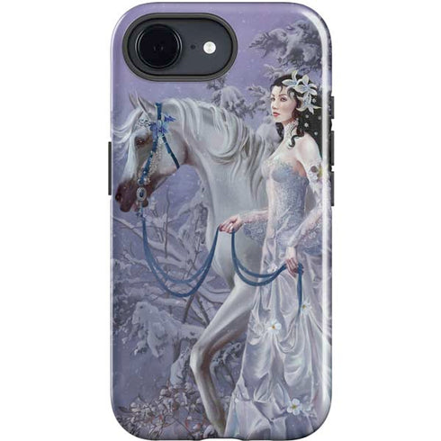 Fairy with Horse in Snow by Nene Thomas iPhone 16e Impact Case
