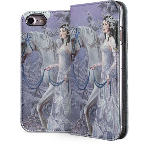 Fairy with Horse in Snow by Nene Thomas iPhone 7 Folio Case