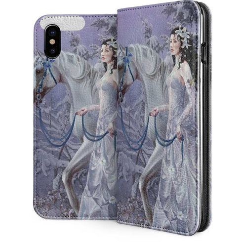 Fairy with Horse in Snow by Nene Thomas iPhone 8 Folio Case