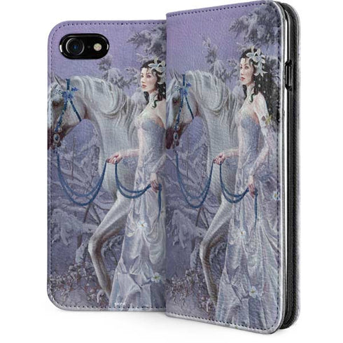 Fairy with Horse in Snow by Nene Thomas iPhone Cases