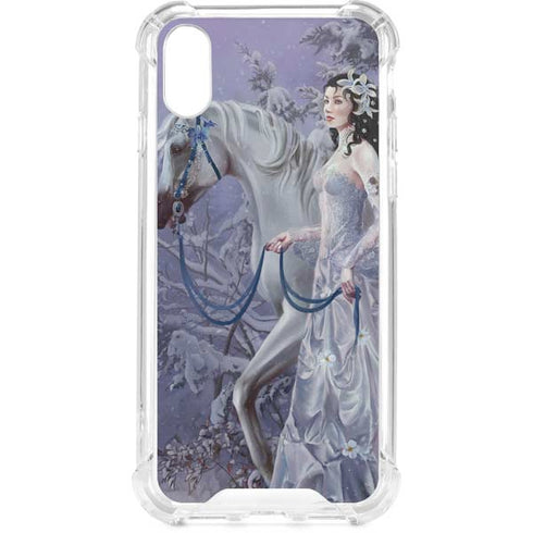 Fairy with Horse in Snow by Nene Thomas iPhone XS Clear Case