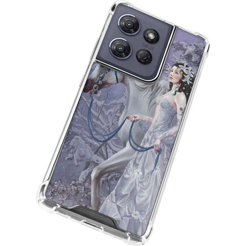 Fairy with Horse in Snow by Nene Thomas Moto G 5G (2025) Clear Case
