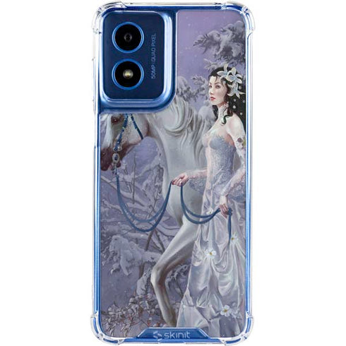 Fairy with Horse in Snow by Nene Thomas Moto G Play 4G (2024) Clear Case