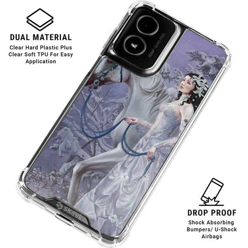 Fairy with Horse in Snow by Nene Thomas Moto G Power 5G (2024) Clear Case