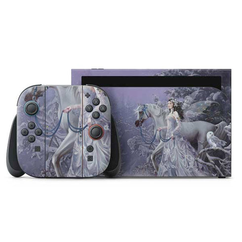 Fairy with Horse in Snow by Nene Thomas Nintendo Switch 2 (2025) with Joy-Con Skin