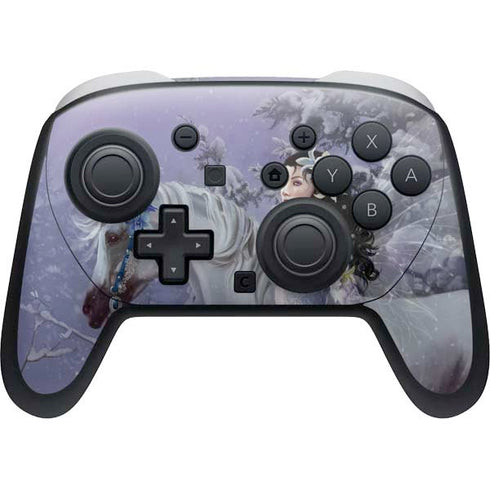 Fairy with Horse in Snow by Nene Thomas Nintendo Switch 2 (2025) Pro Controller Skin