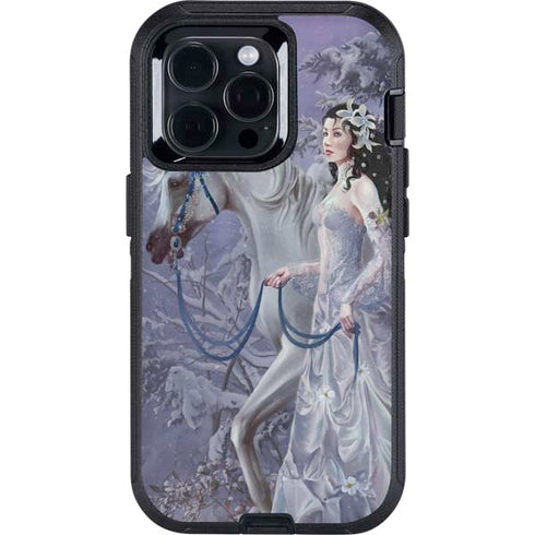 Fairy with Horse in Snow by Nene Thomas Otterbox Defender iPhone Skin