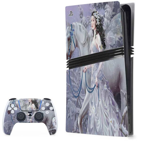 Fairy with Horse in Snow by Nene Thomas PS5 Pro Bundle Skin