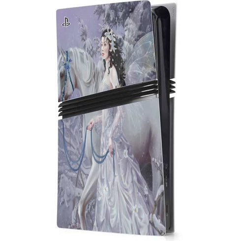 Fairy with Horse in Snow by Nene Thomas PS5 Pro Console Skin