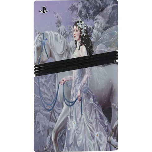 Fairy with Horse in Snow by Nene Thomas PS5 Pro Console Skin