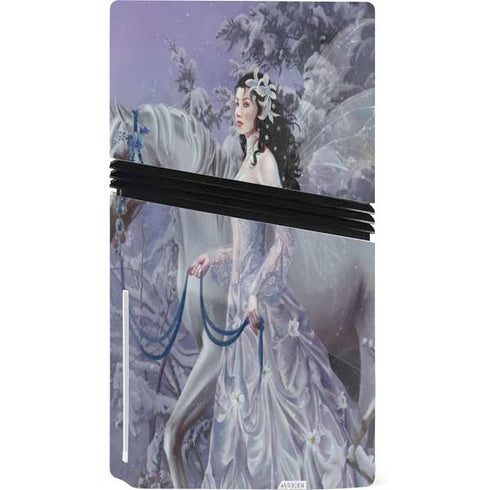 Fairy with Horse in Snow by Nene Thomas PS5 Pro Disk Console Skin